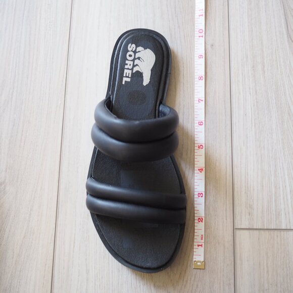 Sorel Ella II Puff Black Slide Sandals Womens Size 7.5 Excellent Condition - Picture 12 of 13
